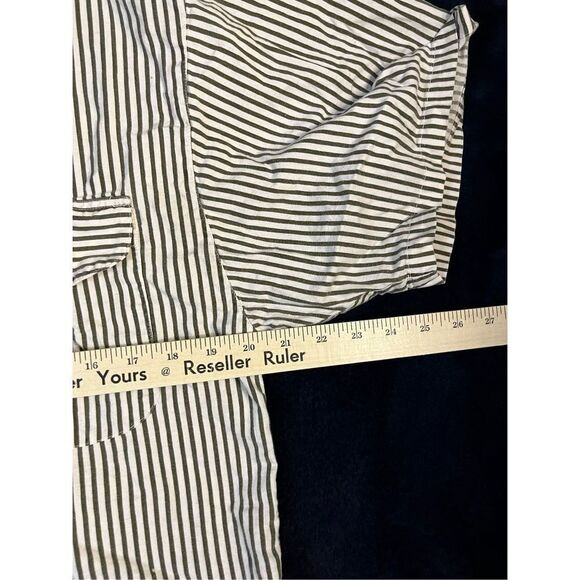 Vintage 80s Sudden Impact Stripped Button Up Shirt Sz Large B6 - Picture 7 of 8